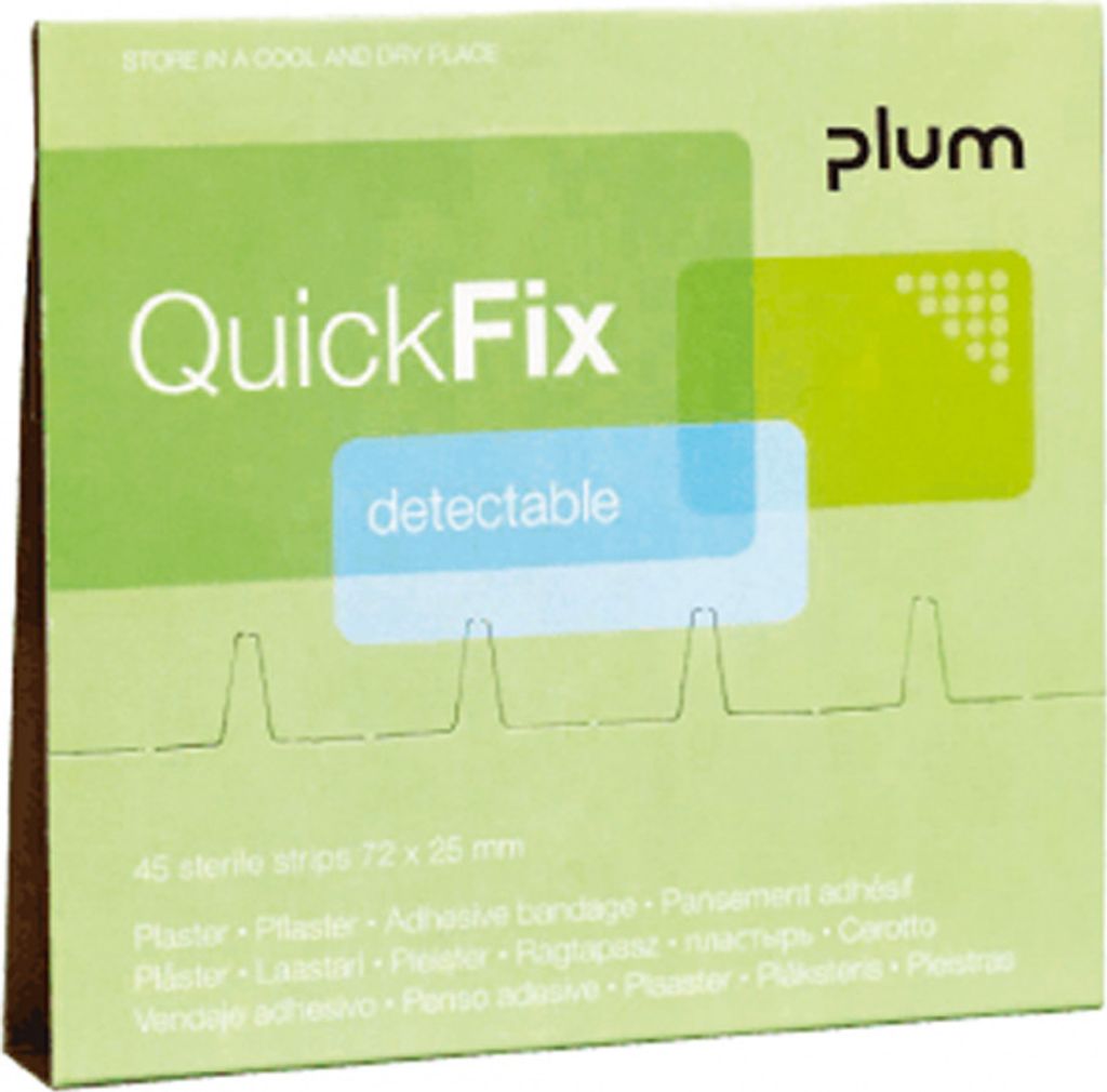 QuickFix Nachfüllpack, detektable Pflaster, 6 Packungen à 45 Pflaster/VE