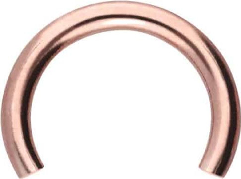 Ohrpiercing, Nasenpiercing, Septum Piercing Titan Hufeisenring mit Innengewinde ohne Kugeln RoséGold Innendurchmesser: 6mm + Stabstärke: 1,2mm