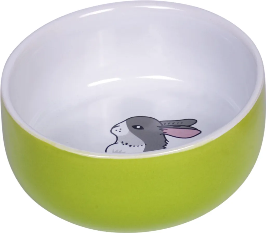 Ciotola in Ceramica per Roditori Rabbit Verde e Bianco Ø 11 cm - Acquista Online