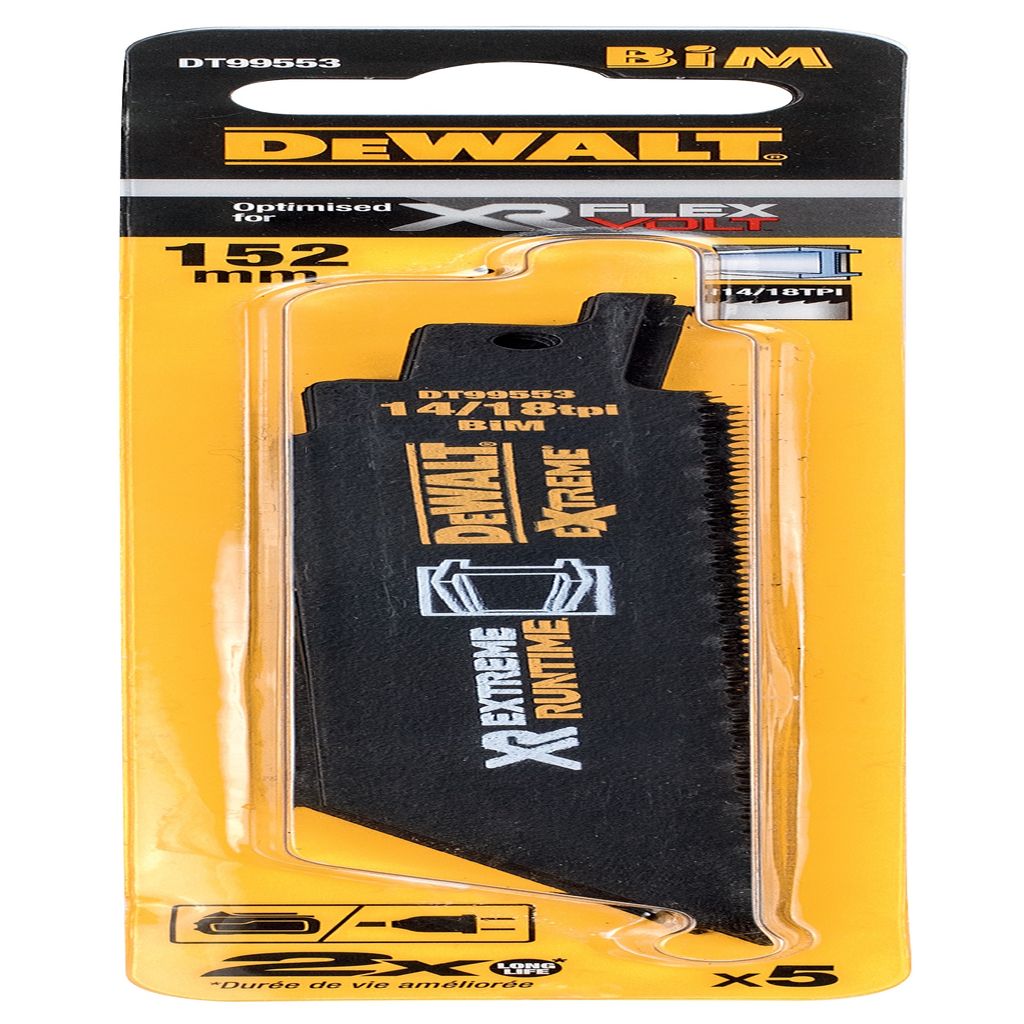 Dewalt DT99553-QZ Gerades Sägeblatt, 152 mm, 5-teilig, Metall