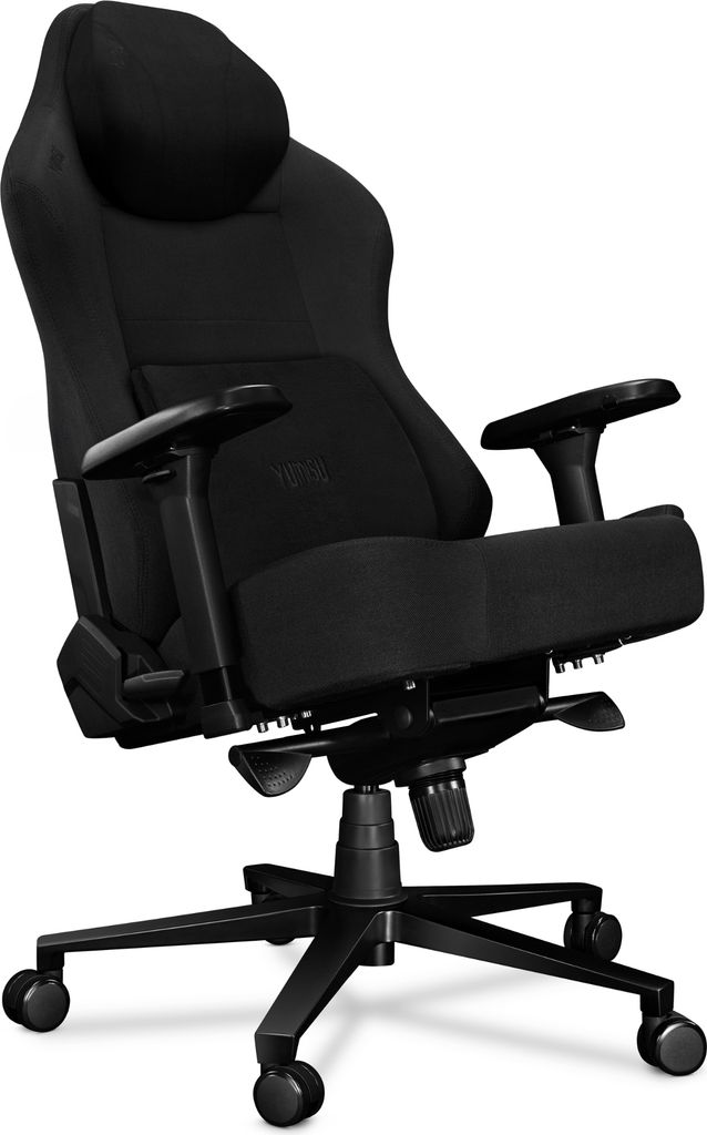 YUMISU Gaming Stuhl Bürostuhl 2054 Magnetic Höhenverstellbar bis 150kg Belastbar Rückenlehne und Sitz aus Kaltschaum SCHWARZ Stoff