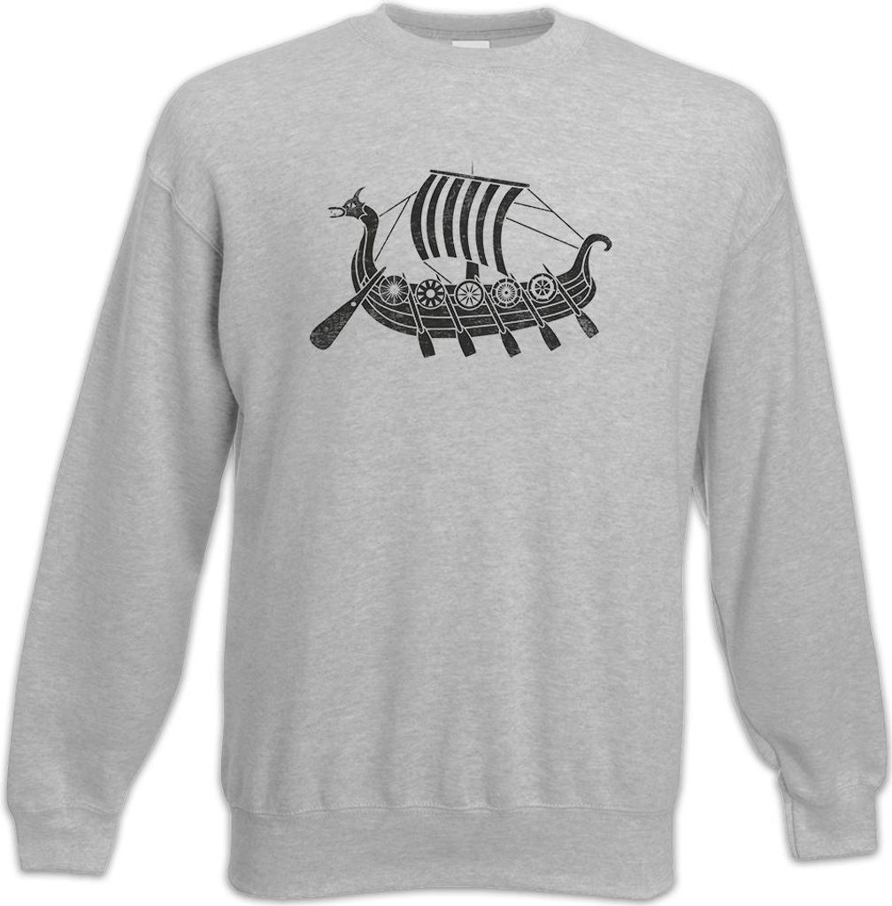 Urban Backwoods Viking Ship V, Sweatshirt, Farbe: Hellgrau, Größe: XL