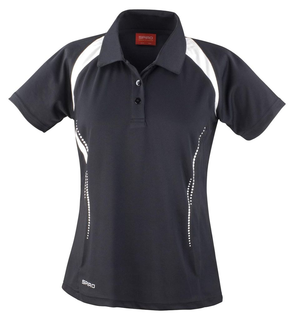 Spiro - "Team Spirit" Poloshirt für Damen LT3937 (XL) (Schwarz/Weiß)
