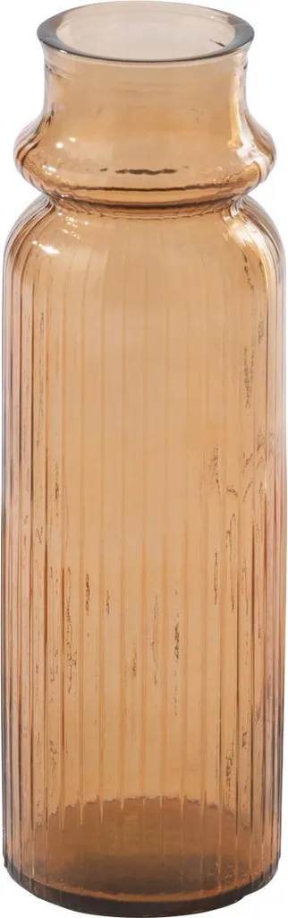 Vase en Verre Orange J-Line à Rayures - Soliflore Décoratif Moderne