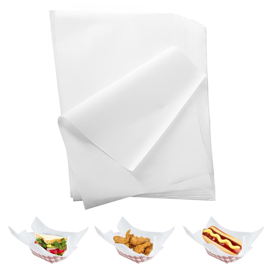 500 Blatt Backpapier, 28x38 cm Backpapier, Käsepapier, fettdichtes Papier für Lebensmittel, weißes Brotpapier, wasser- und ölabweisendes Feinko...