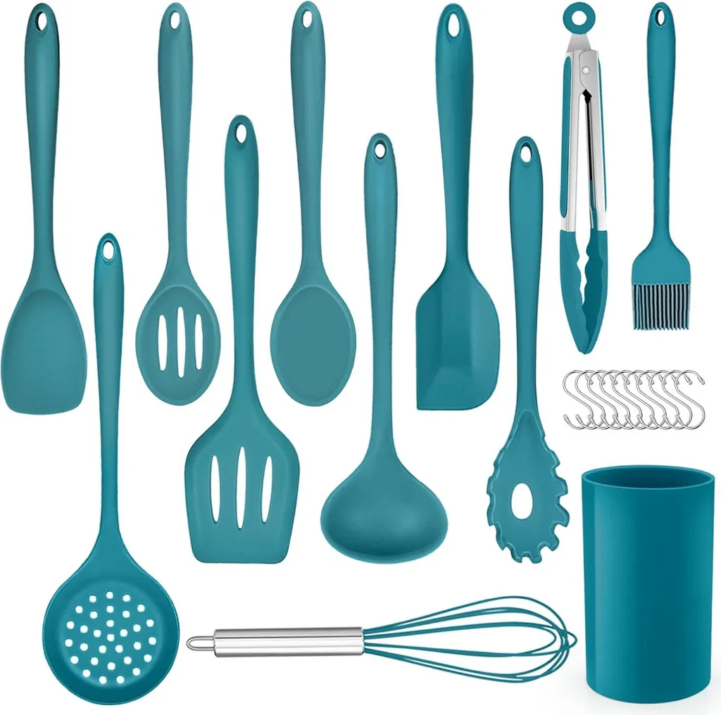 Kit ustensiles de cuisine silicone complet pour poêles antiadhésives