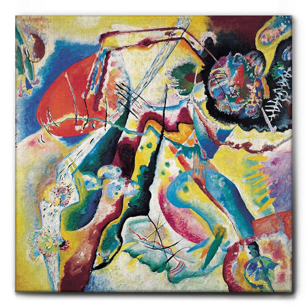 Giallobus - Rahmen mit rotem Fleck - Vassily Kandinsky - 100L x 100B cm - Bild - Leinwand mit Standardrahmen
