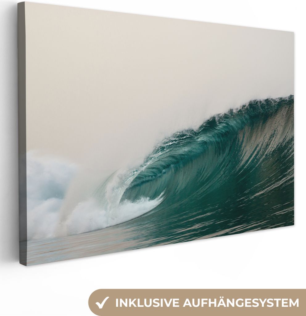 OneMillionCanvasses - Leinwandbilder - 140x90 cm, Meer - Golf - Schaum, Wandbilder Kunstdruck Wanddekoration