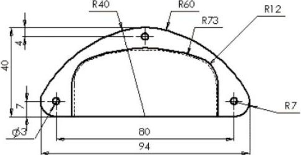 BROS Muschelgriff - vernickelt - 94 x 29 mm - 7345