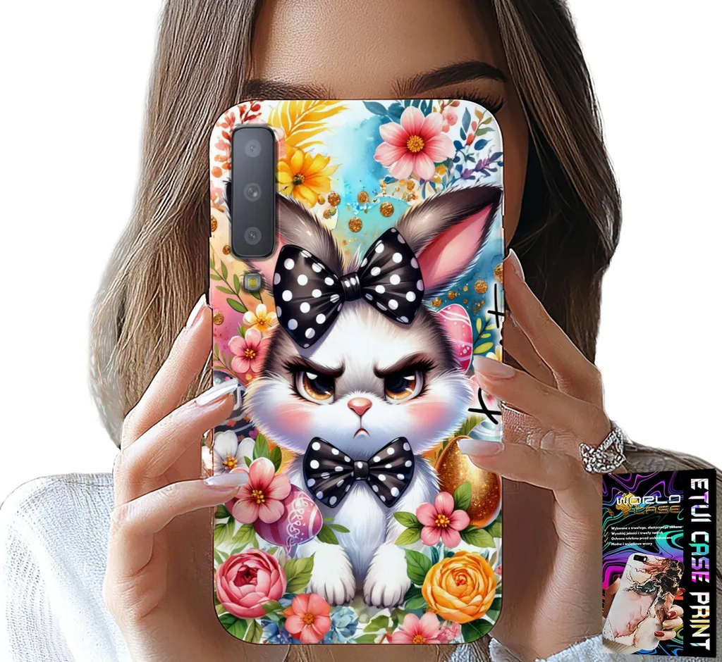 Cover Samsung A7 2018 Easter Edition + Vetro Protettivo Display