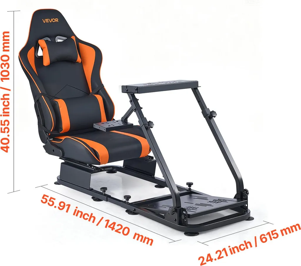 Cockpit de simulateur de course VEVOR avec support de volant réglable - 8