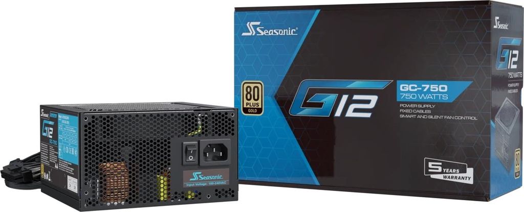 Seasonic G12 GC, 750 W, 100 - 240 V, 10 A, Aktiv, 100 W, Produktbild 