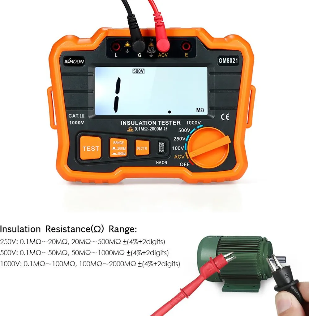 Mégohmmètre Naroote SUPCO 2000MΩ avec Écran LCD Précis et Multimètre - 5