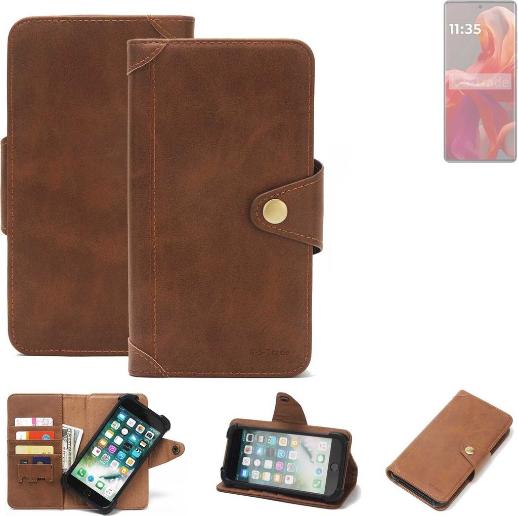 K-S-Trade Handyhülle kompatibel mit Motorola Moto S50 Neo Schutz Hülle Walletcase Bookstyle Tasche Case Handytasche Wallet Flipcase Cover Polyure...