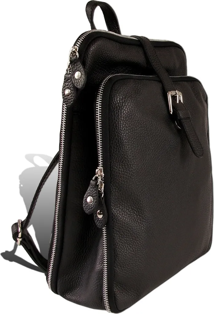 Sac à dos de ville pour ordinateur et documents en cuir noir chic