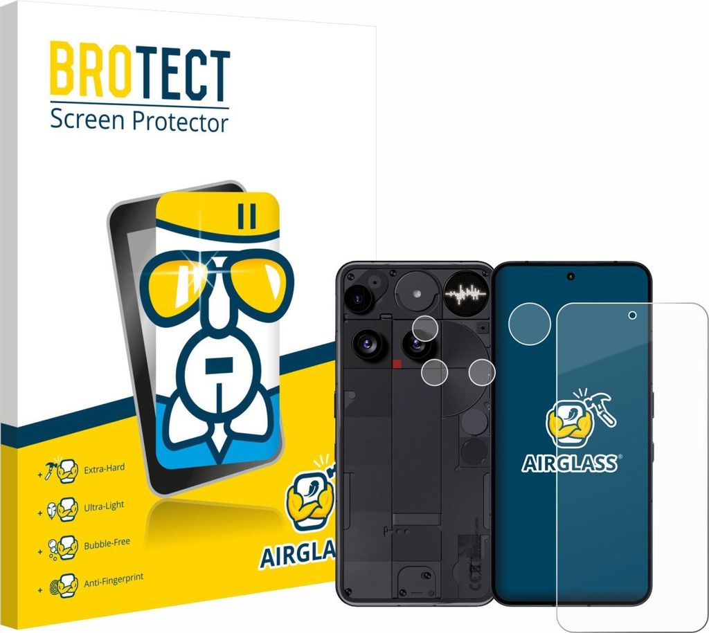 BROTECT Schutzglas für Nothing Phone (3) (Display+Kamera) Schutzfolie Panzer Folie Glas Display Schutz klar