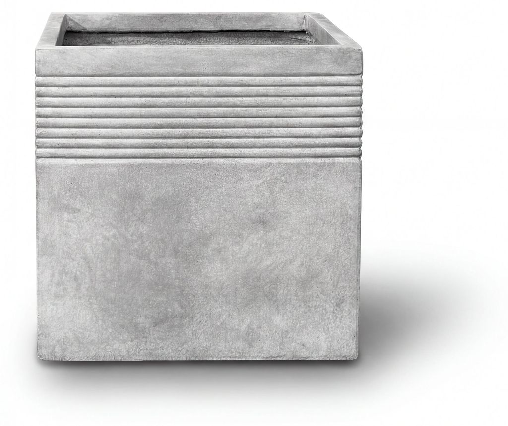Provencelia Beton Pflanzkübel Spirit Lichtgrau, 55 x 55 x 55 cm, frostbeständig, Outdoor, Terrasse, winterfest, Garten, modern