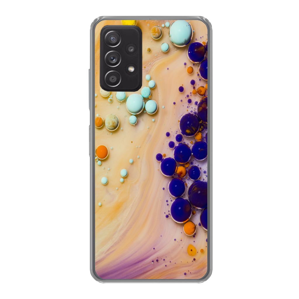 MuchoWow Handyhülle Schutzhülle Hülle für Samsung Galaxy A33 5G Milch - Tinte - Psychedelisch Silikon Softcase Handy Hülle - Kartenhalter