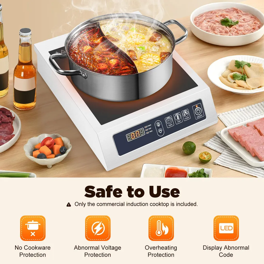 Cuisinière à induction 3500W Modèle IC-V5 Gris Clair Haute Puissance - 2