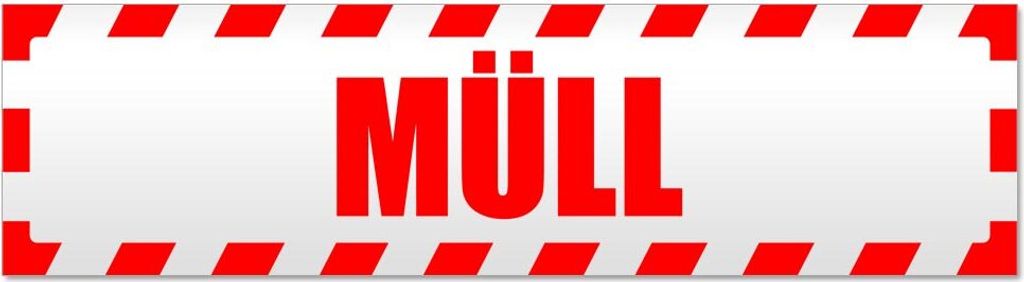 Müll gestreift Magnetschild Schild magnetisch