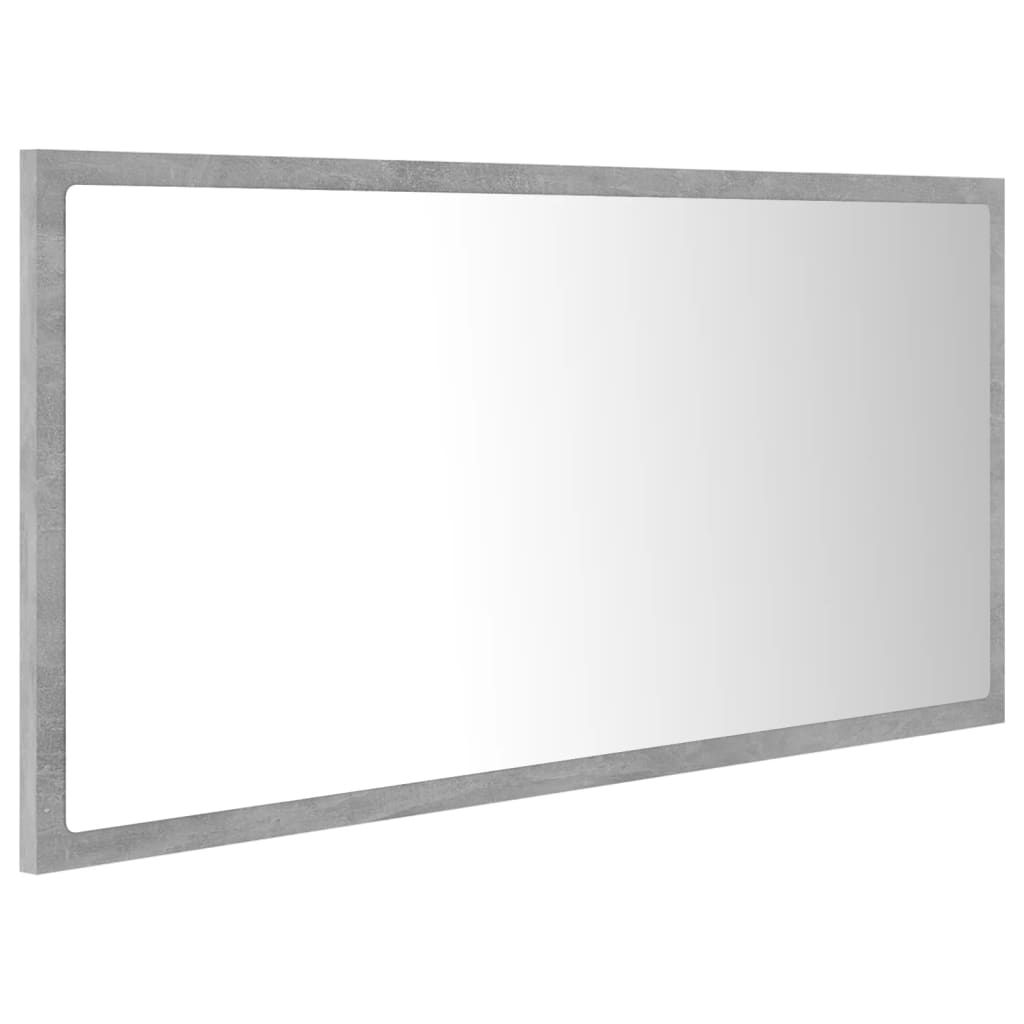 vidaXL Miroir de salle de bain LED gris béton 90x8,5x37 cm Image du produit 