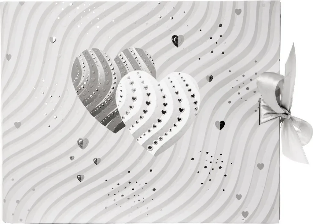 Album Ricordi Goldbuch Silver Hearts con Spirale - 29x23 cm Bianco