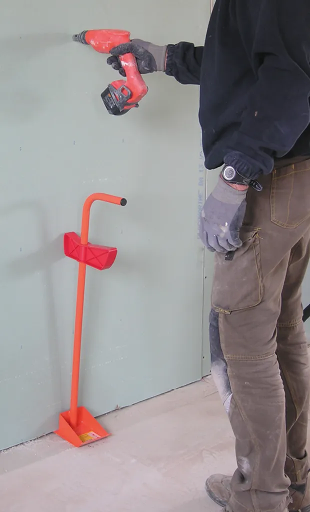 Aide au montage plaques de plâtre avec cale de blocage robuste 80 cm - 2