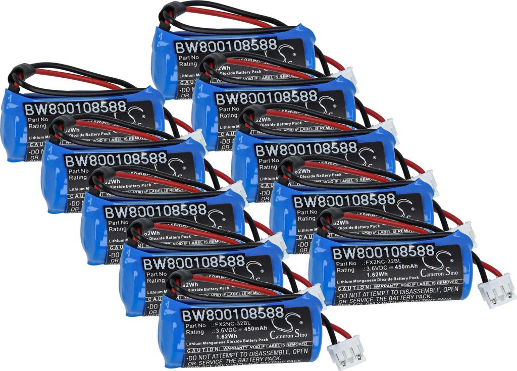 vhbw 10x Batterie kompatibel mit Steris Surgigraphic 6000 Steuereinheit (450 mAh, 3,6 V, Li-MnO2)