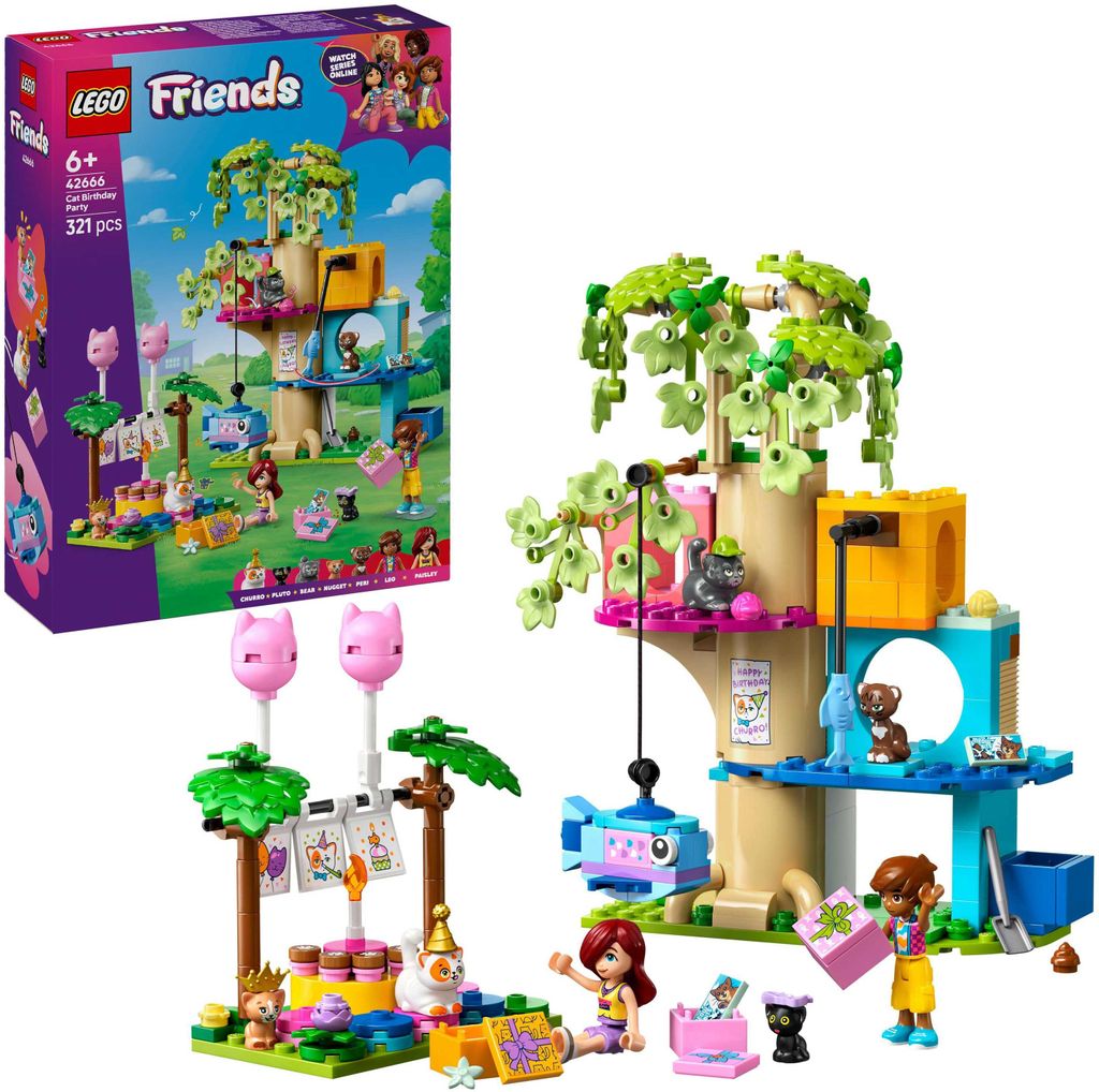 LEGO Friends Katzengeburtstagsparty & Baumhaus - Spielzeug Produktbild 