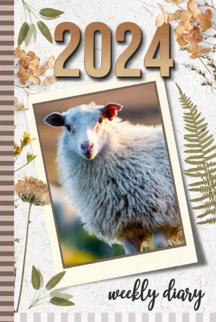 Agenda hebdomadaire avec liste de contrôle, style rustique - 1 pièce