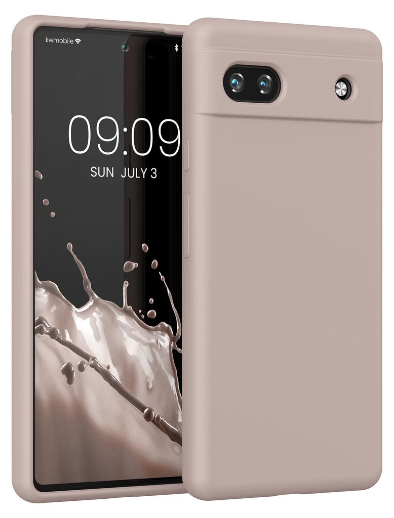 kwmobile Handyhülle für Google Pixel 6a Hülle, für Pixel 6a Case - Hülle Silikon - kabelloses Laden - Altrosa