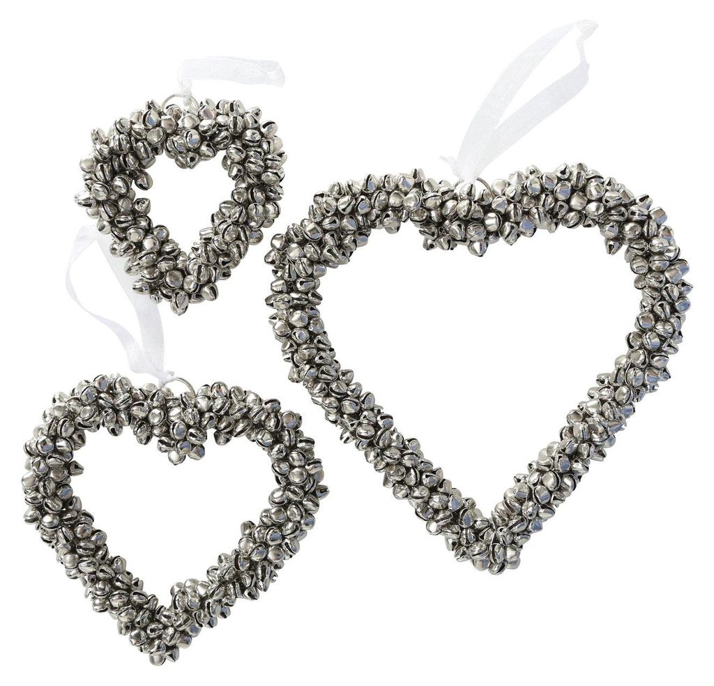 Dekoanhänger Glöckchen Metall Ø.9/12/16 cm silber 3er Set Produktbild 