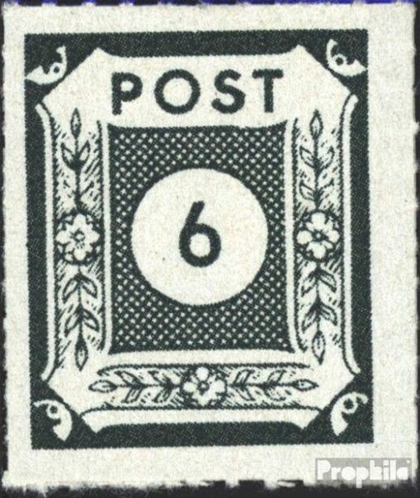 Briefmarken Sowjetische Zone (All.Bes.) 1945 Mi 43B II b, durchstochen 10 postfrisch Ziffer im Kreis