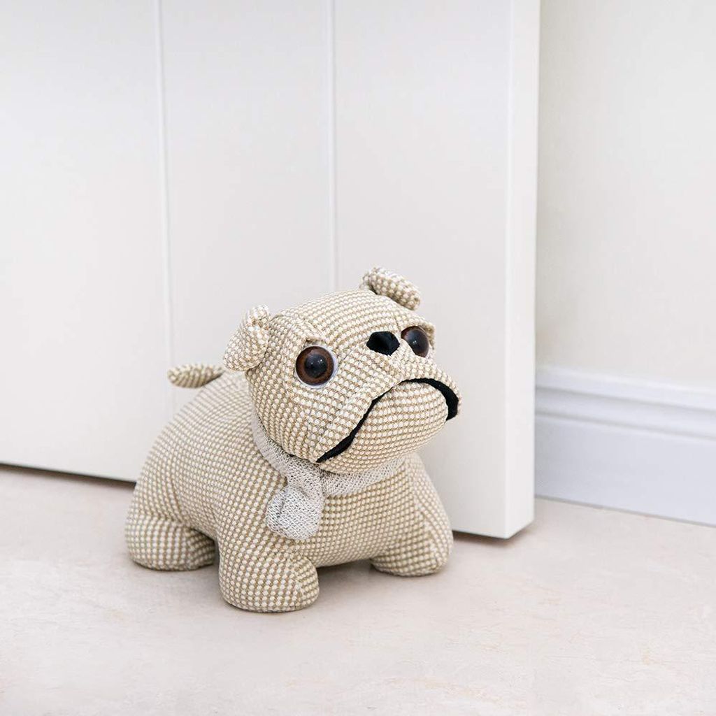 Attraktiver, dekorativer Türstopper für Zuhause und Büro, beschwerter, bulldoggenförmiger Türstopper mit Stoffpolsterung für den Innenbereich...