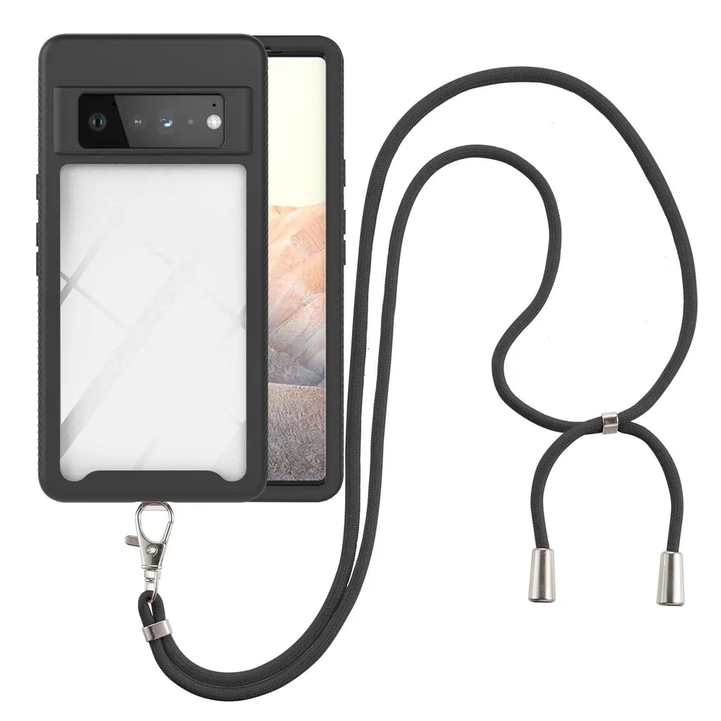 Custodia Google Pixel 6 Pro Neck Strap - Trasparente Anti-urto
