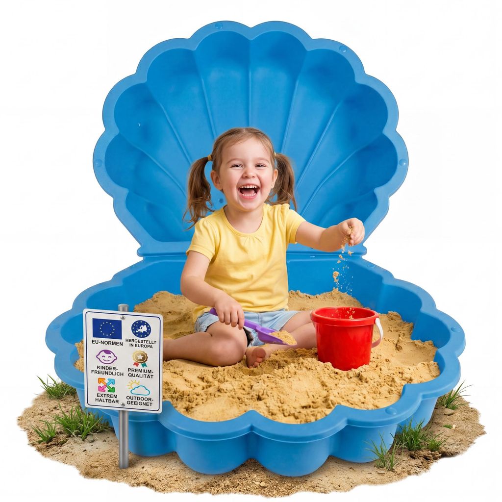 BigDean XXL Wassermuschel Sandmuschel Sandkasten 2-teilig Produktbild 
