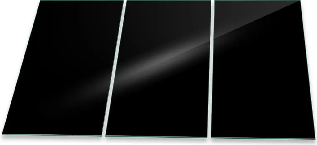 Piastra di Protezione Top Cucina 90x52 Nero in Vetro Temperato 3pz