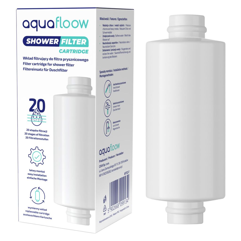 AquaFloow Austauschfilter für Duschfilter – 20-stufige Wasserfiltration