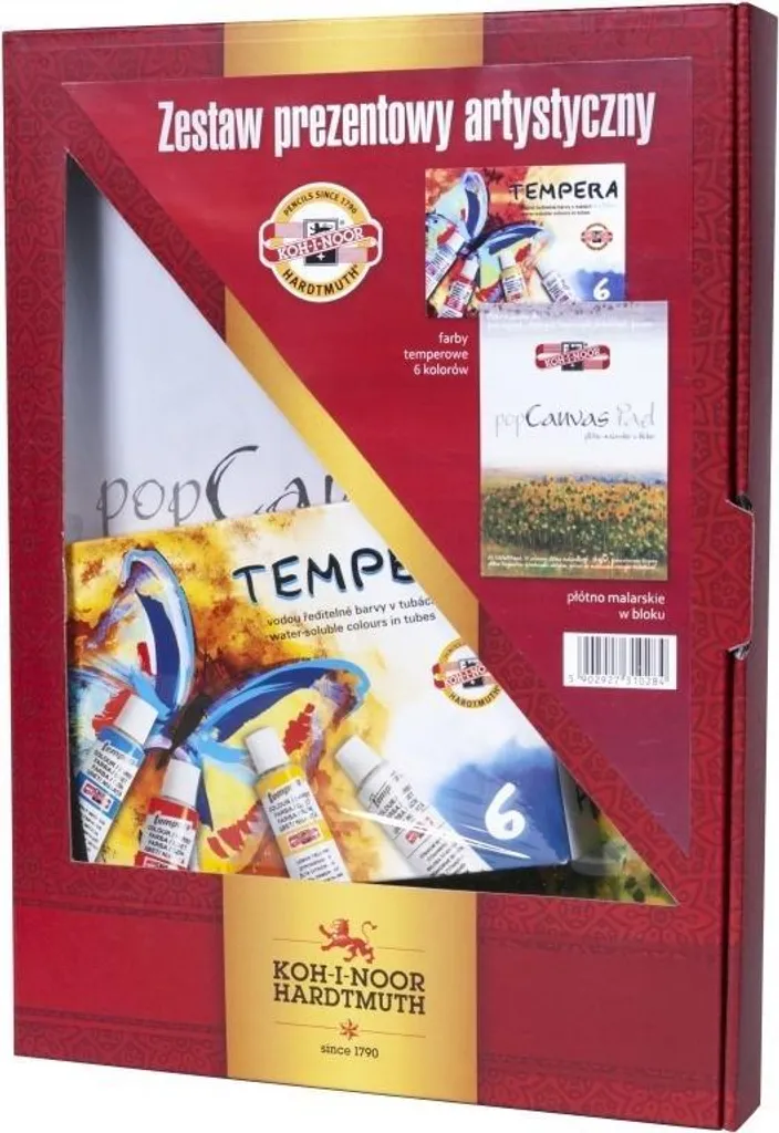Kit Peinture Tempera Opaque Haute Pigmentation avec une Toile A4