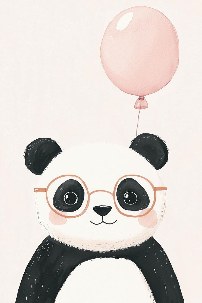 Plakat 20x30cm Muster für Kinder, Mädchen und Jungen - Panda