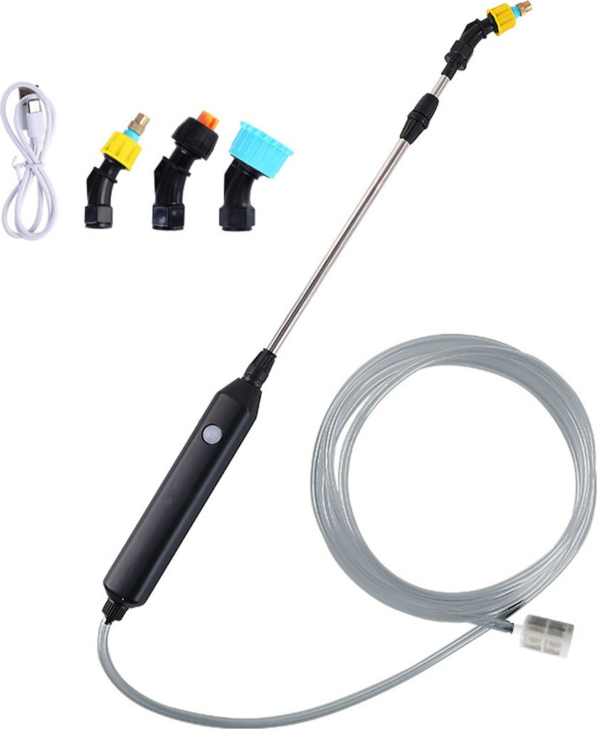 1 Set Electric Watering Sprühgerät Ausleitbares Griff aus Edelstahl USB wiederaufladbares Handheld -Sprühgerät für Garten-Größen:5m