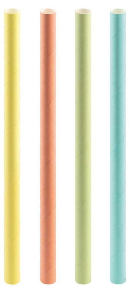 100x Trinkhalme aus Papier für Bubble Tea pastellbunt Ø12mm Produktbild 