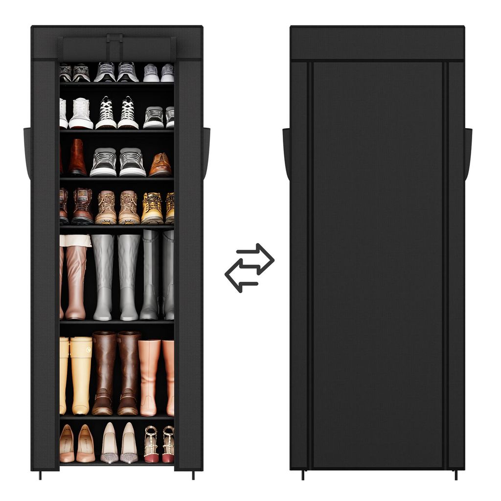 Schuhschrank mit 9 Ebenen, Vliesstoff Schuhaufbewahrung, Schuhständer Platzsparend, Schuhregal für Flur Schlafzimmer Kleiderschrank, Breite 58 cm