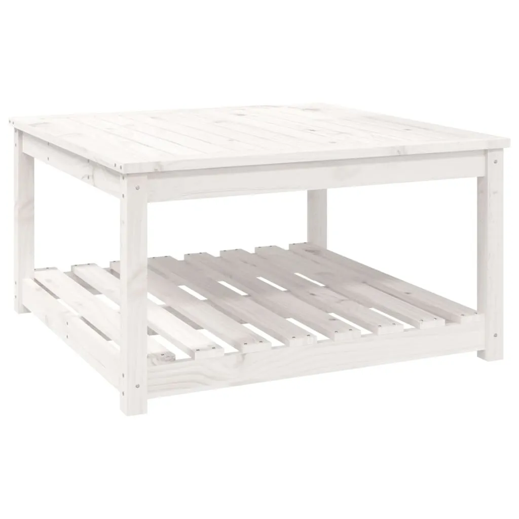 Tavolo Bianco vidaXL da Giardino 82,5x82,5 cm - Legno Naturale Pino