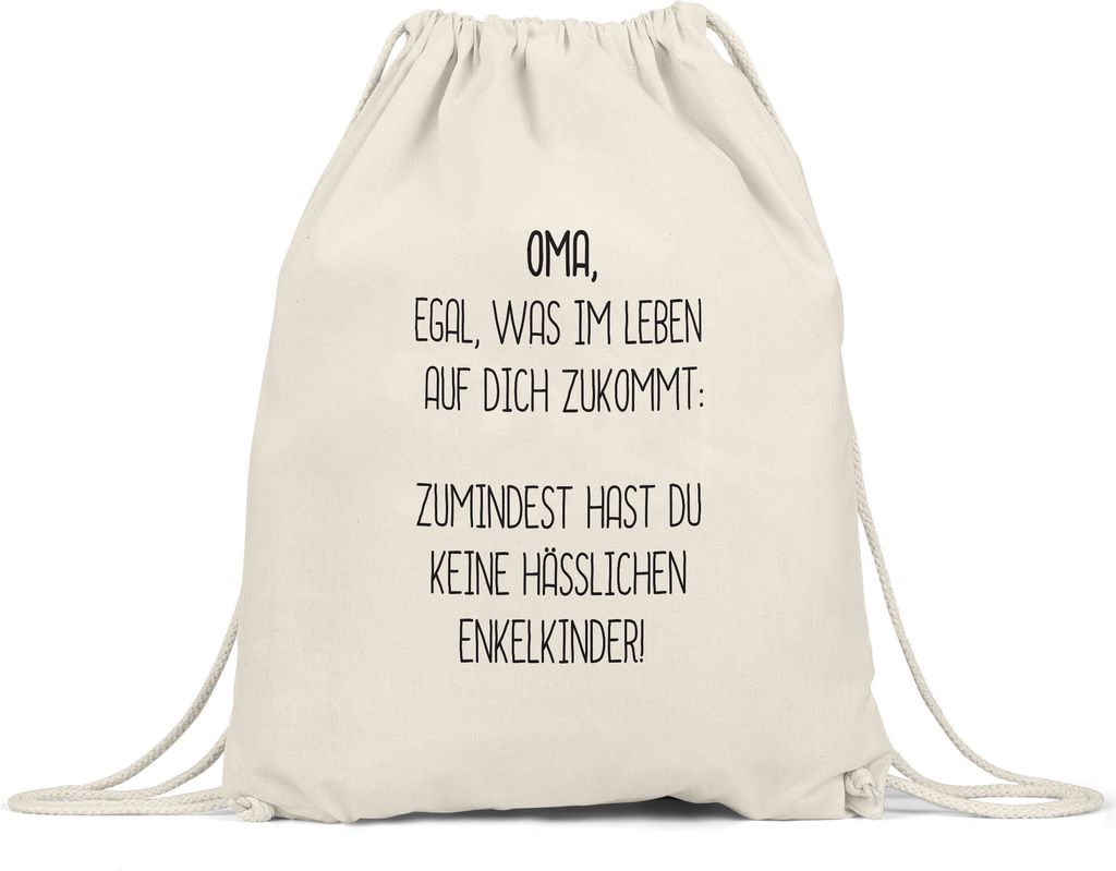 Turnbeutel Gymsack Oma Wenigstens Keine Hässlichen Enkelkinder Lustig Geschenkidee Beste Oma