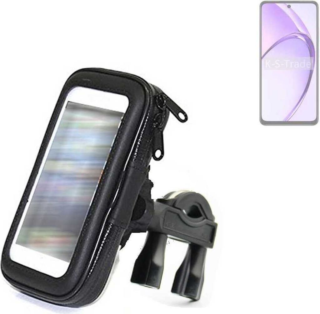 K-S-Trade Fahrrad-Halterung kompatibel mit Oppo A40m Handy-Halterung Halter Lenkstange Fahrradhalterung Motorrad Bike Mount Wasserabweisend