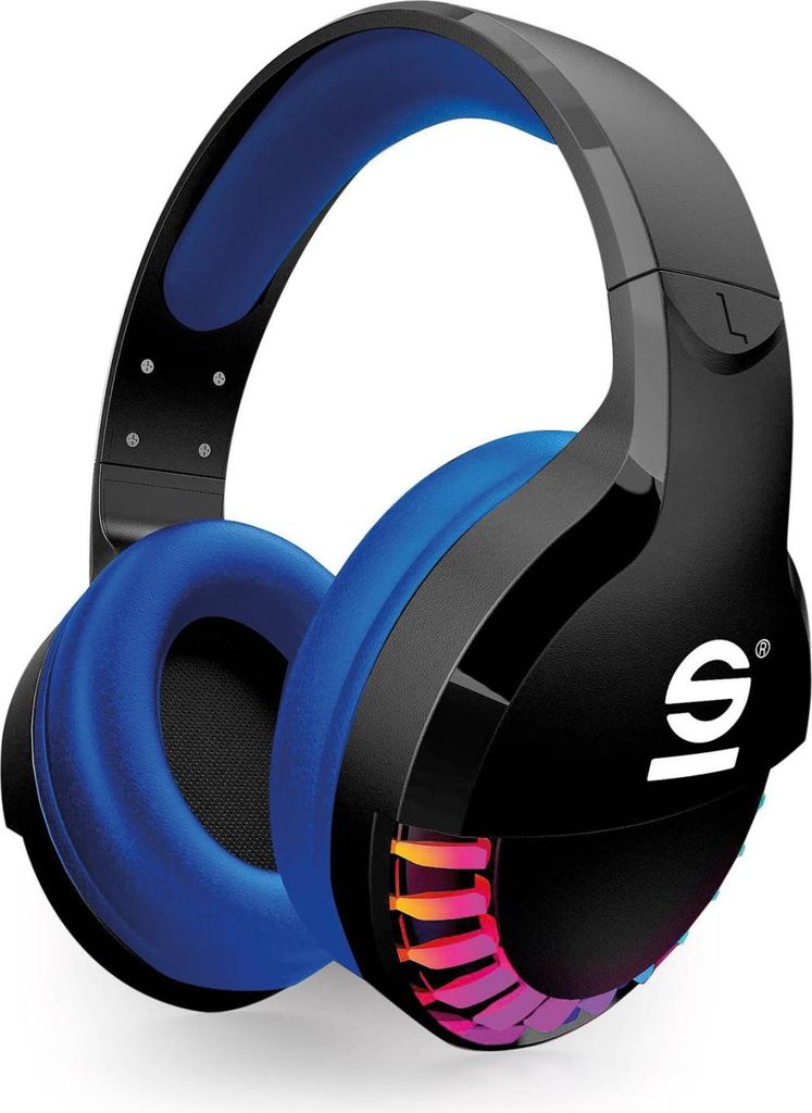 Sparco SPWHEADPHONE Kopfhörer & Headset Kabellos Kopfband Gaming USB Typ-C Schwarz, Blau