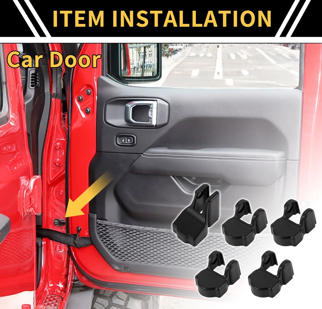 1 Satz Türheckstopper Limited Buckle Protector Trim Cover für Jeep Wrangler JL JLU 2018-2024 für Jeep Gladiator JT 2020-2024 Türbegrenzungsabde...