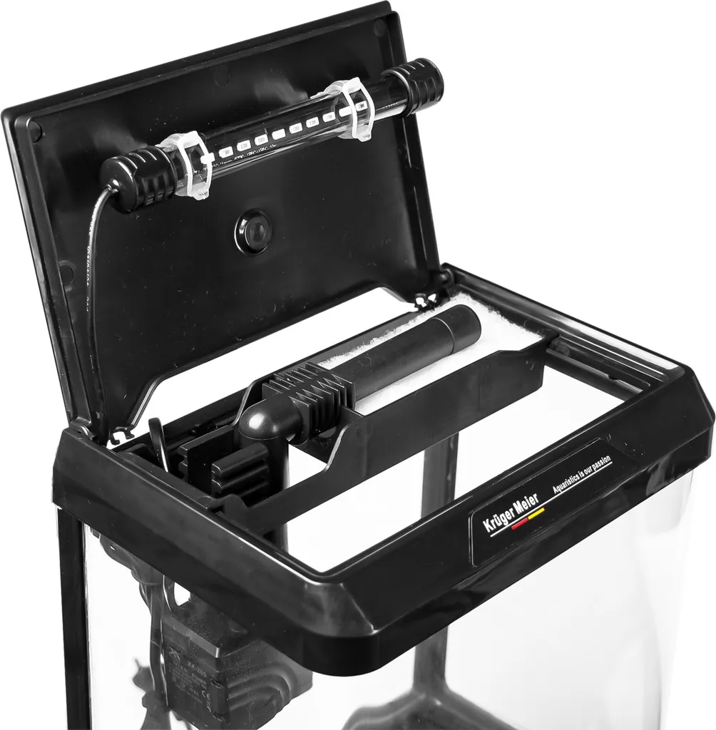 Aquarium Kruger Meier Como 16 l - Solution compacte anti-fuite noir