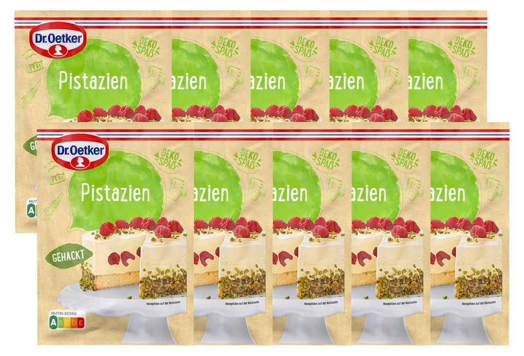 Dr. Oetker Pistazien, gehackt,10er Pack (10 x 25 g Beutel) Produktbild 